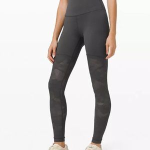 Lululemon Sheer Will High-Rise Tight 28" *Camo Size 4 Graphite Grey
